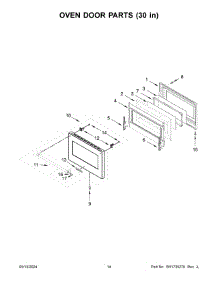 08 - Oven Door Parts (30 In) parts for Whirlpool Range KFDC558JSC03 from AppliancePartsPros.com