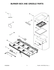 02 - Burner Box And Griddle Parts parts for Whirlpool Range KFDC558JSS03 from AppliancePartsPros.com