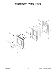 09 - Oven Door Parts (18 In) parts for Whirlpool Range KFDC558JSS03 from AppliancePartsPros.com