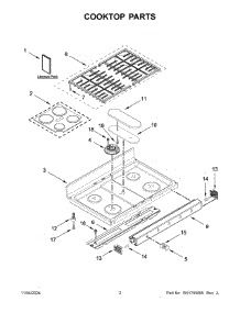 02 - Cooktop Parts parts for Whirlpool Range KFDD500ESS12 from AppliancePartsPros.com