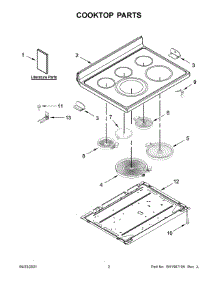 02 - Cooktop Parts parts for Whirlpool Range KFEG504KPS1 from AppliancePartsPros.com