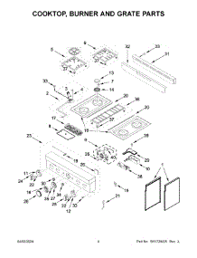03 - Cooktop, Burner And Grate Parts parts for Whirlpool Range KFGC500JBK07 from AppliancePartsPros.com