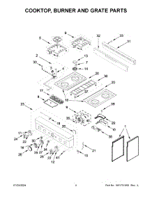 03 - Cooktop, Burner And Grate Parts parts for Whirlpool Range KFGC500JMB07 from AppliancePartsPros.com