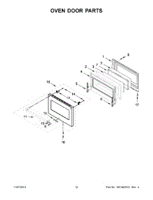 07 - Oven Door Parts parts for Whirlpool Range KFGC500JMH00 from AppliancePartsPros.com