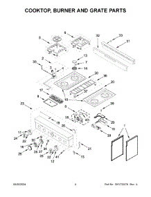 03 - Cooktop, Burner And Grate Parts parts for Whirlpool Range KFGC500JMH07 from AppliancePartsPros.com