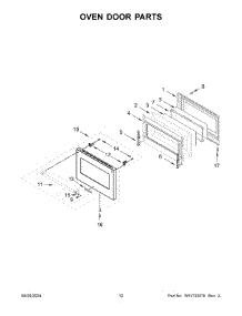 07 - Oven Door Parts parts for Whirlpool Range KFGC500JMH07 from AppliancePartsPros.com