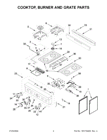 03 - Cooktop, Burner And Grate Parts parts for Whirlpool Range KFGC500JSC07 from AppliancePartsPros.com