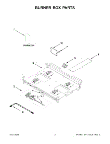 02 - Burner Box Parts parts for Whirlpool Range KFGC500JSC07 from AppliancePartsPros.com