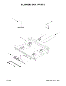 02 - Burner Box Parts parts for Whirlpool Range KFGC500JSS07 from AppliancePartsPros.com