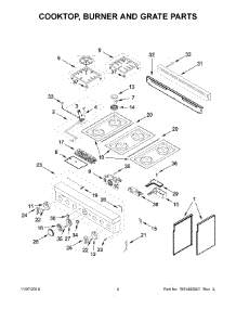 03 - Cooktop, Burner And Grate Parts parts for Whirlpool Range KFGC506JBK00 from AppliancePartsPros.com