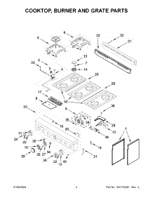 03 - Cooktop, Burner And Grate Parts parts for Whirlpool Range KFGC506JIB07 from AppliancePartsPros.com
