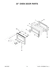 08 - 30" Oven Door Parts parts for Whirlpool Range KFGC558JAV02 from AppliancePartsPros.com