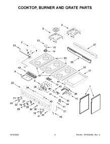 03 - Cooktop, Burner And Grate Parts parts for Whirlpool Range KFGC558JBK05 from AppliancePartsPros.com