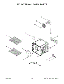 10 - 30" Internal Oven Parts parts for Whirlpool Range KFGC558JIB02 from AppliancePartsPros.com