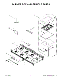02 - Burner Box And Griddle Parts parts for Whirlpool Range KFGC558JIB02 from AppliancePartsPros.com