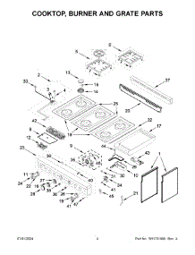 03 - Cooktop, Burner And Grate Parts parts for Whirlpool Range KFGC558JMB07 from AppliancePartsPros.com