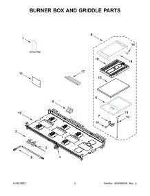 02 - Burner Box And Griddle Parts parts for Whirlpool Range KFGC558JMH05 from AppliancePartsPros.com