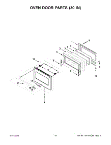 08 - Oven Door Parts (30 In) parts for Whirlpool Range KFGC558JMH05 from AppliancePartsPros.com