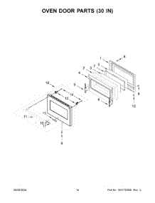 Oven Door Parts (30 In) parts for Whirlpool Range KFGC558JMH07 from AppliancePartsPros.com
