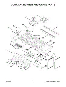 03 - Cooktop, Burner And Grate Parts parts for Whirlpool Range KFGC558JSC05 from AppliancePartsPros.com