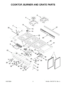 03 - Cooktop, Burner And Grate Parts parts for Whirlpool Range KFGC558JSS07 from AppliancePartsPros.com