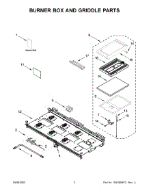 02 - Burner Box And Griddle Parts parts for Whirlpool Range KFGC558JYP02 from AppliancePartsPros.com