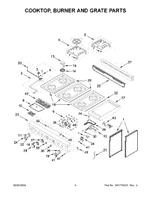 03 - Cooktop, Burner And Grate Parts parts for Whirlpool Range KFGC558JYP07 from AppliancePartsPros.com