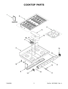02 - Cooktop Parts parts for Whirlpool Range KFGD500EBS11 from AppliancePartsPros.com