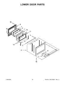 07 - Lower Door Parts parts for Whirlpool Range KFGD500EBS11 from AppliancePartsPros.com
