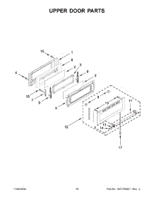 06 - Upper Door Parts parts for Whirlpool Range KFGD500EBS11 from AppliancePartsPros.com