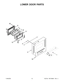 07 - Lower Door Parts parts for Whirlpool Range KFGD500EWH11 from AppliancePartsPros.com