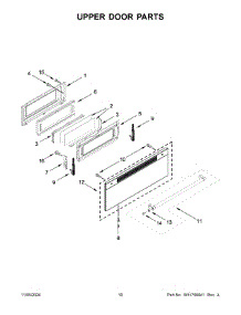 06 - Upper Door Parts parts for Whirlpool Range KFGD500EWH11 from AppliancePartsPros.com