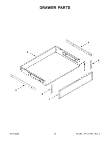 Drawer Parts parts for Whirlpool Range KFGG500EWH8 from AppliancePartsPros.com
