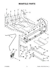 Manifold Parts parts for Whirlpool Range KFGG500EWH8 from AppliancePartsPros.com
