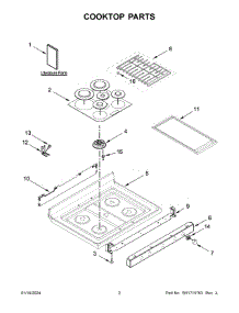 Cooktop Parts parts for Whirlpool Range KFGG500EWH8 from AppliancePartsPros.com