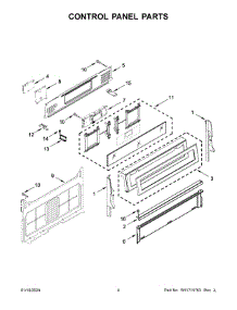 Control Panel Parts parts for Whirlpool Range KFGG500EWH8 from AppliancePartsPros.com