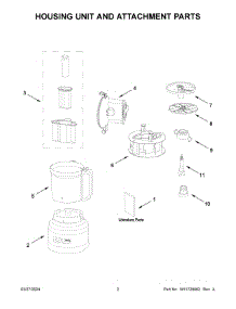 02 - Housing Unit And Attachment Parts parts for Whirlpool Food Processor KFP1317CU0 from AppliancePartsPros.com