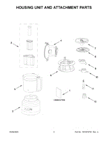 02 - Housing Unit And Attachment Parts parts for Whirlpool Food Processor KFP1318WH0 from AppliancePartsPros.com