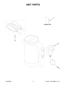 02 - Unit Parts parts for Whirlpool Mixer KHMB732OB0 from AppliancePartsPros.com