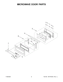 04 - Microwave Door Parts parts for Whirlpool Microwave KMBP107ESS21 from AppliancePartsPros.com