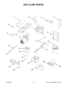05 - Air Flow Parts parts for Whirlpool Microwave KMLS311HBL09 from AppliancePartsPros.com