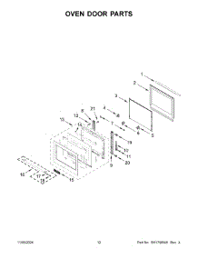 07 - Oven Door Parts parts for Whirlpool Wall Oven KOCE900HBS24 from AppliancePartsPros.com