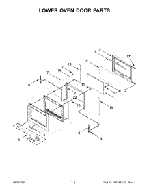 05 - Lower Oven Door Parts parts for Whirlpool Wall Oven KODE307ESS05 from AppliancePartsPros.com