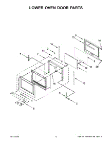 05 - Lower Oven Door Parts parts for Whirlpool Wall Oven KODE500EWH05 from AppliancePartsPros.com