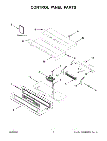 02 - Control Panel Parts parts for Whirlpool Wall Oven KODE507EBS05 from AppliancePartsPros.com