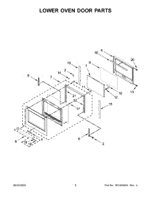 05 - Lower Oven Door Parts parts for Whirlpool Wall Oven KODE507EBS05 from AppliancePartsPros.com