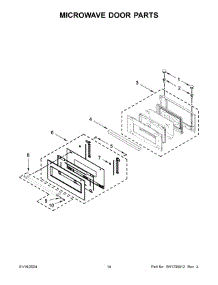Microwave Door Parts parts for Whirlpool Microwave KOEC527PBS00 from AppliancePartsPros.com