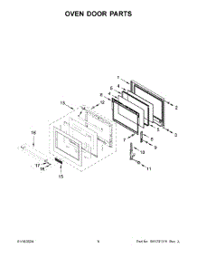 Oven Door Parts parts for Whirlpool Microwave KOEC530PBS00 from AppliancePartsPros.com