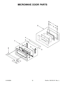 Microwave Door Parts parts for Whirlpool Microwave KOEC530PBS00 from AppliancePartsPros.com