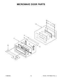 07 - Microwave Door Parts parts for Whirlpool Microwave KOEC530PWH01 from AppliancePartsPros.com